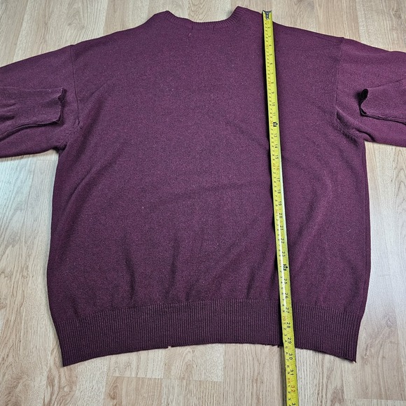 Pendleton Lambs Wool Sweater Men 2XL‎ Burgundy Red V-Neck Pullover Grandpa - Picture 7 of 9